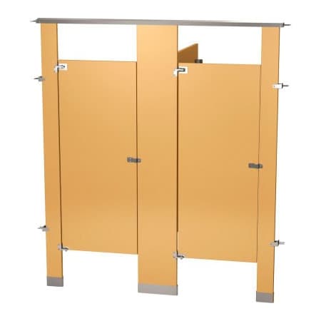 Bradley Bradley Powder Coated Steel 72" Wide Complete 2 Between Wall Compartments, Buff - BW23660-BUF BW23660-BUF